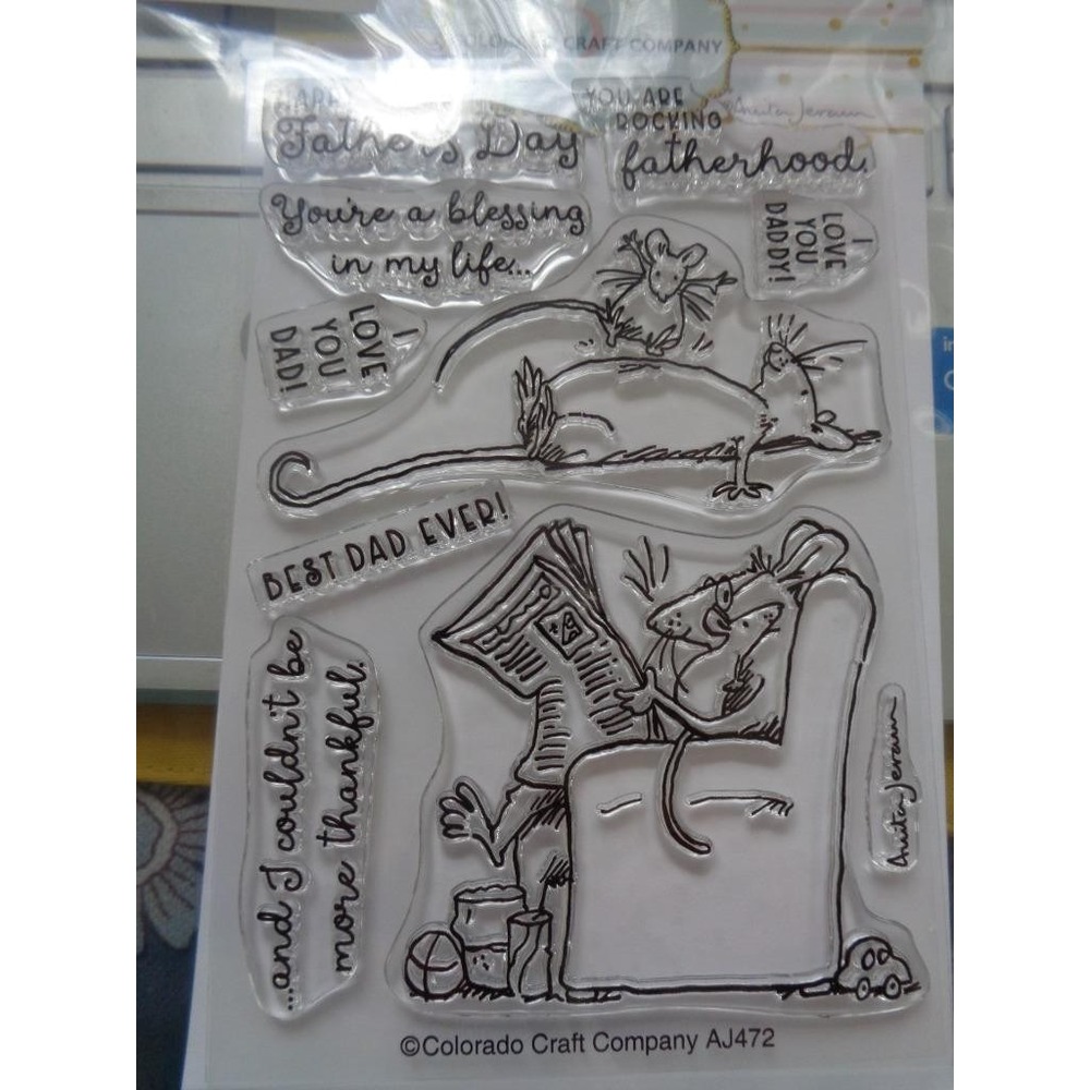 Colorado Craft Company FOR DAD Cling Rubber Stamps & Die Scrapbooking